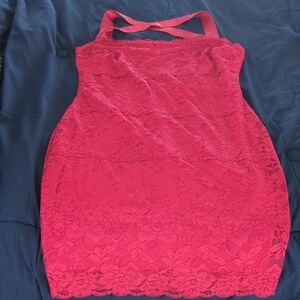 Elegant Red Lace Dress